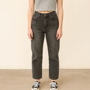 Sz 5 Ardene 90's High Rise Straight Leg Black
